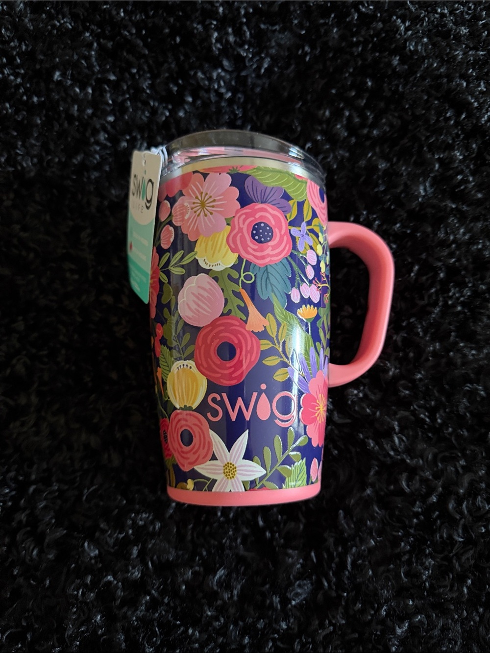 Swig Floral Insulated Travel Mug - Pink Handle